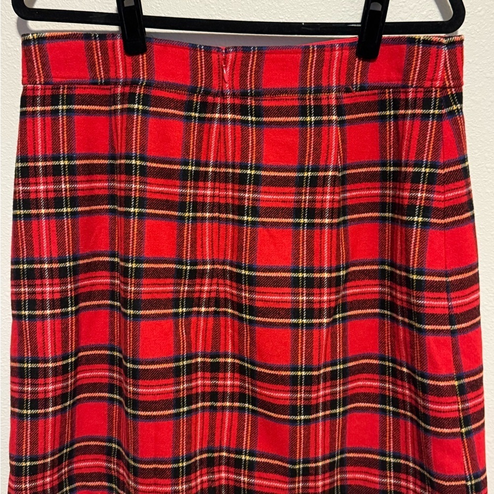 J. Crew Red Plaid A-Line Skirt